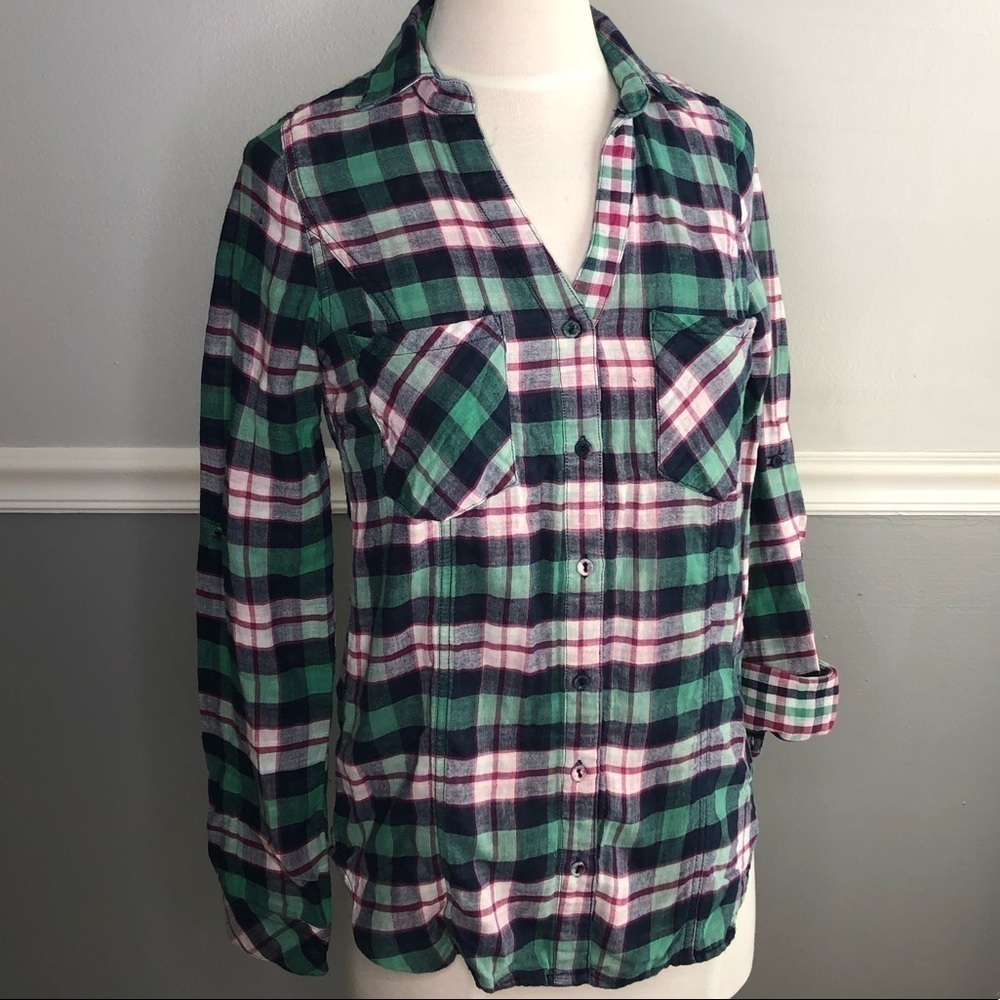 Stitch Fix Skies Are Blue Liffey Plaid Button Down